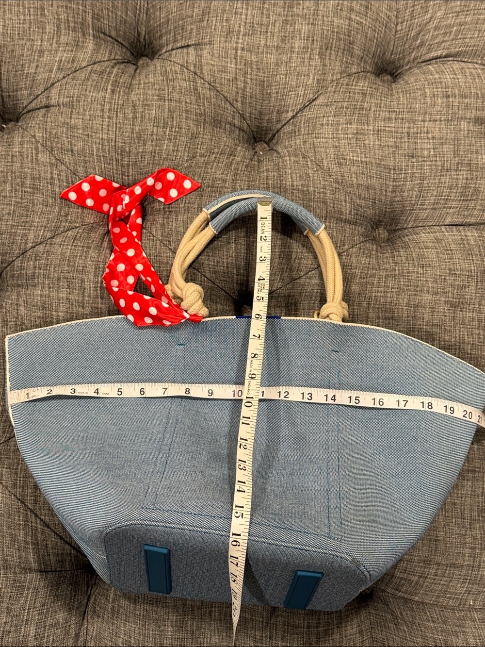 Rothy's Bag Large Indigo Blue Sky Rope Tote Knit Bag - Picture 17 of 17